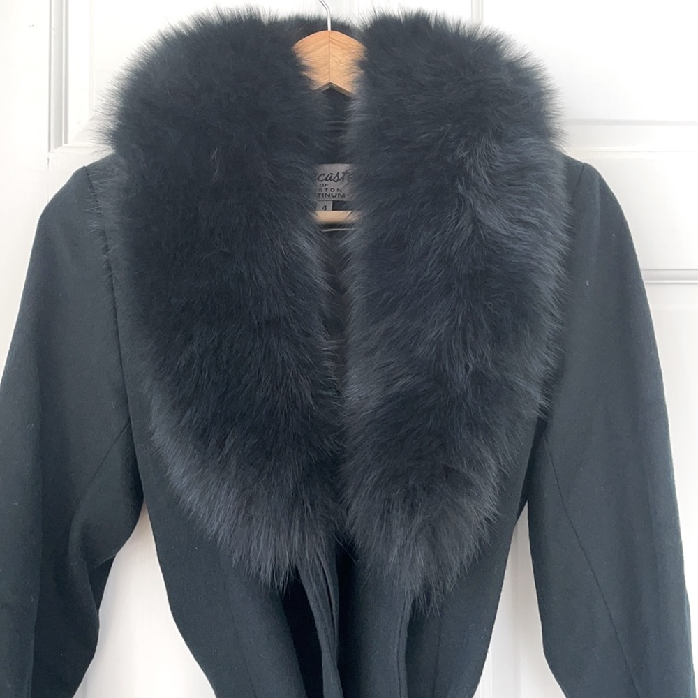 Wool blend belted tie jacket